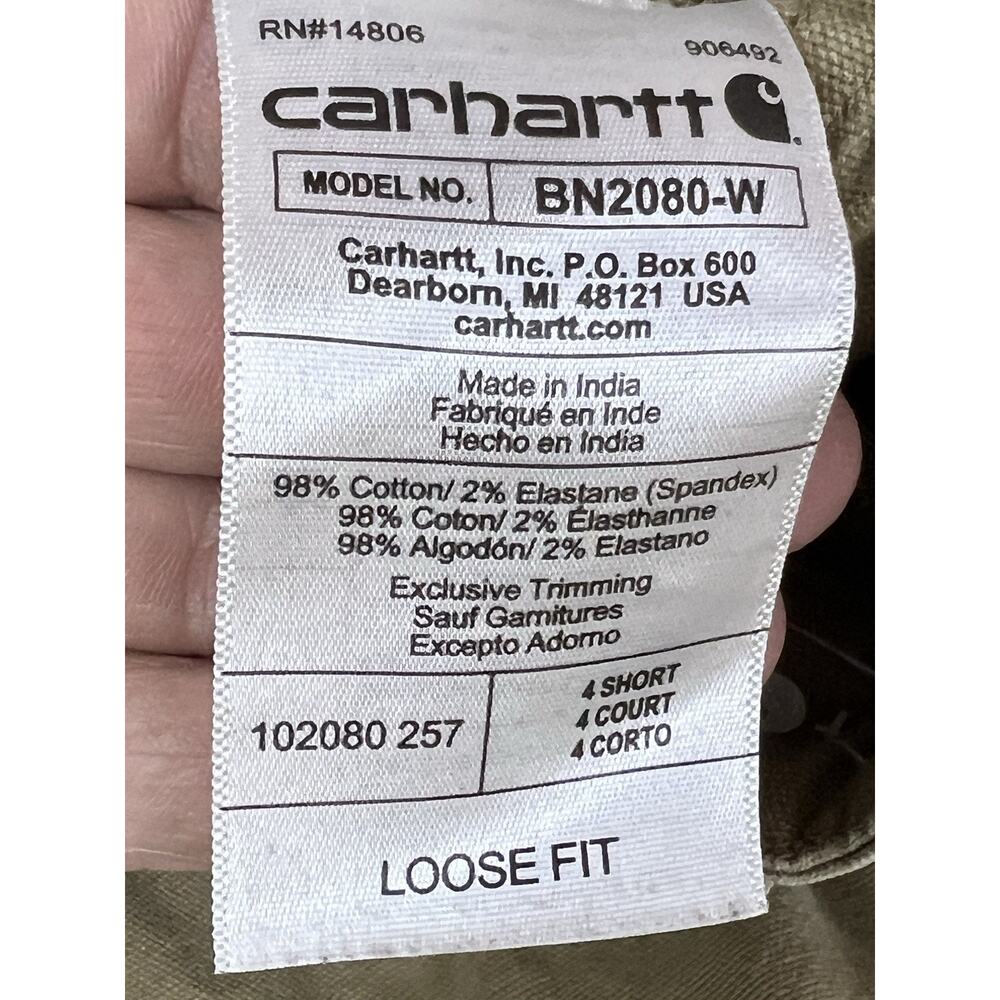 Carhartt 102080 Womens Loose Fit Canvas Carpenter Pants Beige Rugged 4 Short - Picture 7 of 11